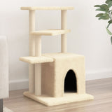 Cat Tree with Sisal Scratching Posts Cream 83.5 cm 172121