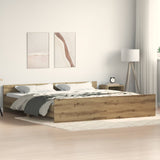 Bed Frame Artisan Oak 203 x 203 x 50 cm Engineered Wood 3329304