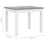 4 Piece Children Table and Chair Set White and Grey MDF 10411