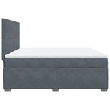 Box Spring Bed with Mattress Dark Grey 200x200 cm Velvet 3290997