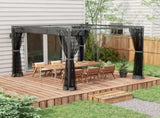 3 x 3m Aluminium Frame Pergola, with Retractable Roof - Dark Grey T3398P319922