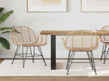 Dining Chair 2 pcs Rattan and Iron Natural 57 x 55 x 85 cm 42011558