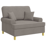 Armchair with Cushions Taupe Fabric 42043510