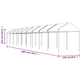 Gazebo with Roof White 20.07x2.28x2.69 m Polyethylene 3155509
