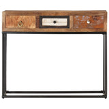 Console Table Gold 90x30x75 cm Solid Reclaimed Wood 286511
