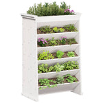 ZNTS Herb Planter 6-Tier White 69x40x101.5 cm Solid Wood Pine 855049