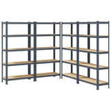 5-Layer Storage Shelves 4 pcs Anthracite Steel&Engineered Wood 3307595