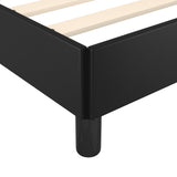 ZNTS Bed Frame without Mattress Black 180x200cm Super King Faux Leather 349900