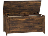 Storage Chest, Modern Storage Trunk with 2 Safety Hinges and Cut-out Handles, Wooden Toy Box for T3398P342476