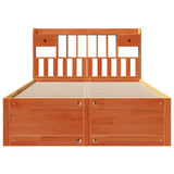 Bookcase Bed without Mattress Wax Brown 140x190 cm Solid Wood Pine 3308974