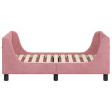Toddler Bed Frame with Headboard Pink 70 x 140 cm Velvet 42010850