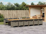 13 Piece Garden Dining Set with Cushions Grey Poly Rattan 3210590