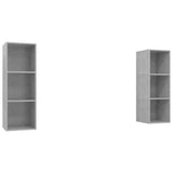 Wall-mounted TV Cabinets 2 pcs Concrete Grey Engineered Wood 3079857