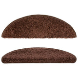 Stair Mats 10 pcs 56x17x3 cm Brown Half Round 149789