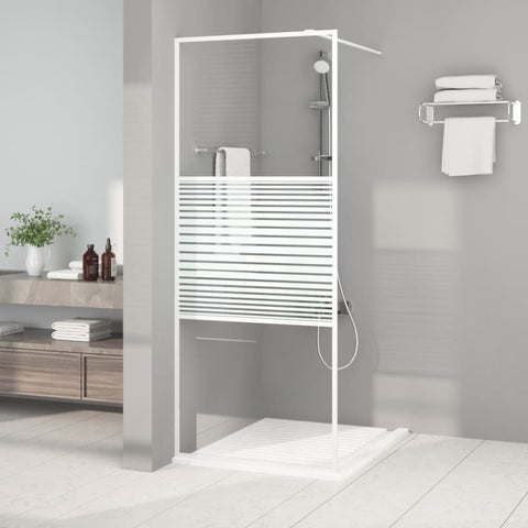 Walk-in Shower Wall White 80x195 cm Clear ESG Glass 152150