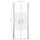 Shower Door Half Frosted ESG 101x190 cm 148791