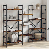 Bookshelf Smoked Oak 160x28.5x136.5 cm Engineered Wood 838875