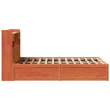 Bed Frame without Mattress Wax Brown 135x190 cm Double Solid Wood Pine 3323511