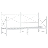 Daybed with Trundle without Mattress White 75x190 cm Steel 4104686