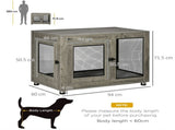 2-in-1 Dog Cage & Side Table, with Two Doors, Cushion, for Large Dogs T3398P425262