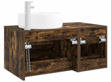 Bathroom Furniture Set 2 pcs Smoked Oak Engineered Wood 3404004