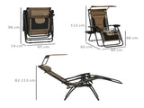 Zero Gravity Lounger Chair, Folding Reclining Patio Chair with Shade Cover, Padded Seat, Cup Holder, T3398P315981