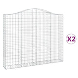 Arched Gabion Baskets 2 pcs 200x30x160/180 cm Galvanised Iron 3145493