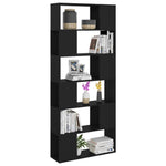 Book Cabinet Room Divider Black 80x24x186 cm Engineered Wood 809153