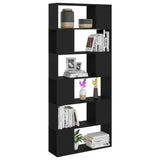 ZNTS Book Cabinet Room Divider Black 80x24x186 cm Engineered Wood 809153