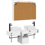 Bathroom Cabinet Set 4 pcs White Engineered Wood 3406295