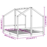 Kids Bed Frame 2x cm Solid Wood Pine 3200586