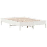 Bed Frame without Mattress White 140x190 cm Solid Wood Pine 3328245