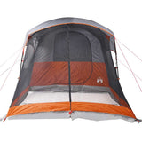 Family Tent Tunnel 8-Person Grey and Orange Waterproof 94787