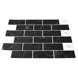 Subway Tile 50 pcs Black Marble 30 x 30 cm Polyurethane and PET 42046128