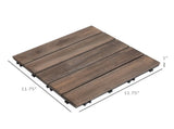 12" x 12" Interlocking Deck Tiles, Pack of 27 Outdoor Flooring Patio Tiles-Teak-AS 30955291