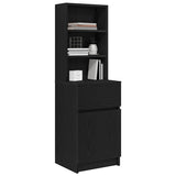 Bedside Cabinet Black 39x35x125 cm Engineered Wood 861311
