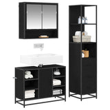 Bathroom Furniture Set 3 pcs Black Oak Engineered Wood 3402571