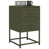 ZNTS Bedside Cabinet Olive Green 36x39x60.5 cm Steel 846466