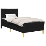 Bed Frame with Mattress with Headboard Black 90 x 190 cm Fabric 3415252