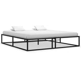 Bed Frame Black Powder-coated metal Double Durable Bed Frame 324788