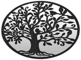 Round Garden Mirror Black Iron, Glass Medium Decorative Inlays 318370