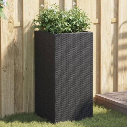 ZNTS Garden Planter Black 40x40x80 cm Poly Rattan 366413