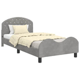 Children's Bed Frame with Headboard Light Grey 90 x 200 cm 42011127