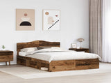 Bed Frame with Headboard Old Wood 140 x 190 cm Solid Pine Wood 3412905