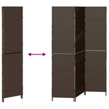Room Divider Folding Manual Brown 146 x 180 cm Poly Rattan 42003669