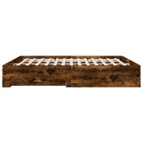 Bed Frame with Drawers without Mattress Smoked Oak 200x200 cm 3280360