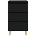 ZNTS Bedside Cabinet Black 40x35x70 cm Engineered Wood 819661