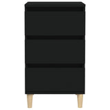 ZNTS Bedside Cabinet Black 40x35x70 cm Engineered Wood 819661