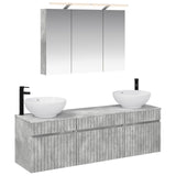 Bathroom Cabinet Set 4 pcs Concrete Grey Engineered Wood 3406618