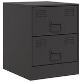Bedside Cabinet Black 34.5x39x44 cm Steel 841619